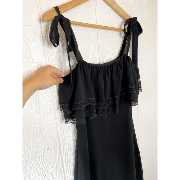 TULAROSA X REVOLVE Black Lace Trim Ruffled Maxi XS - Picture 6 of 13